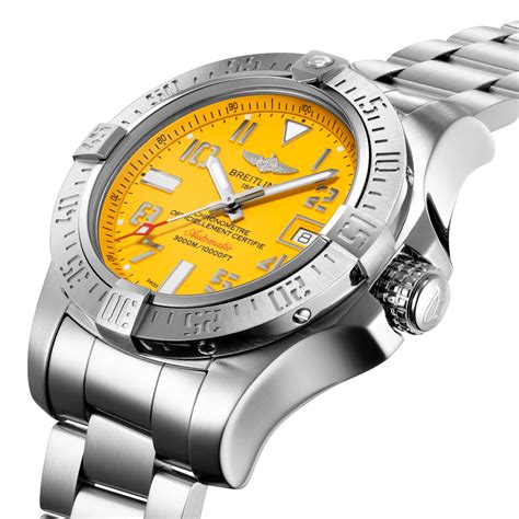 breitling avenger ii seawolf cobra yellow dial 45mm t|breitling avenger ii seawolf.